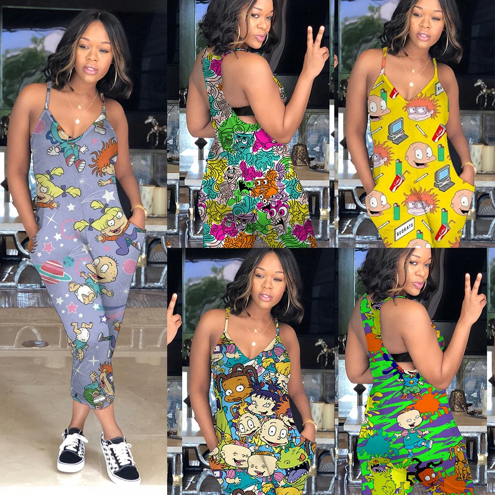 Hot Selling Sleeveless Jumpsuit Women Sexy Bodycon Spaghetti Strap Jumpsuit