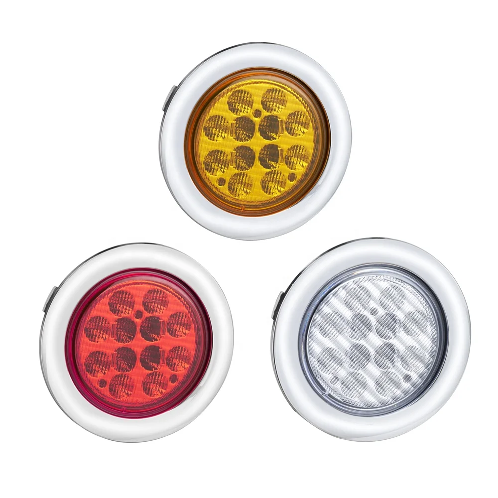E-mark Approval 10-30V 4 inch Tractor Trailer Truck LED Round Rear Turn Taillights