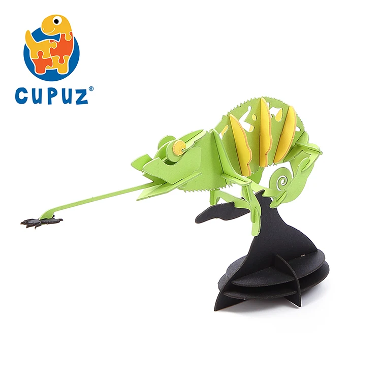 
New style chameleon custom kid game 3d paper puzzle diy toy 