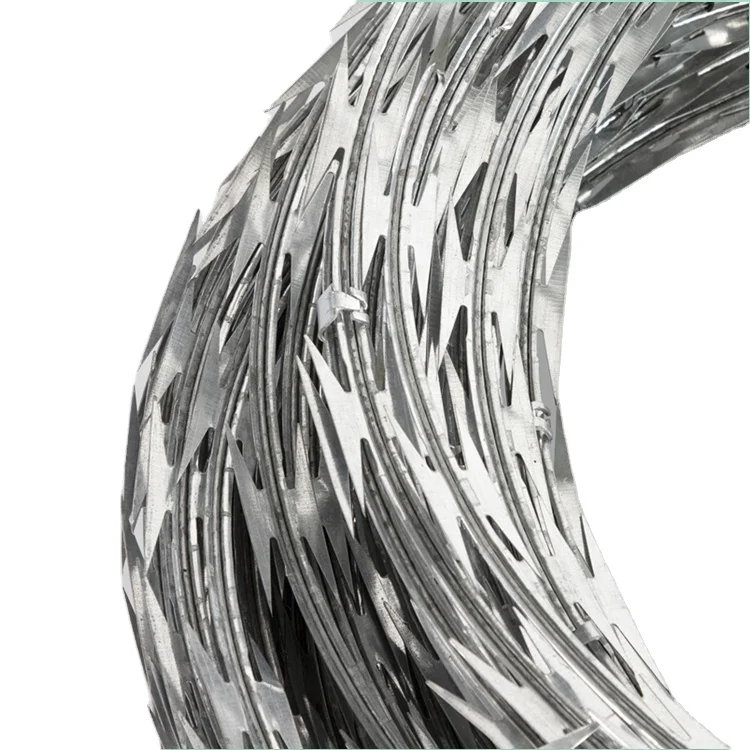 Manufacturer offer BTO-22 Hot Dipped Galvanized Concertina Razor Barbed Wire for Security Fence Razor Wire