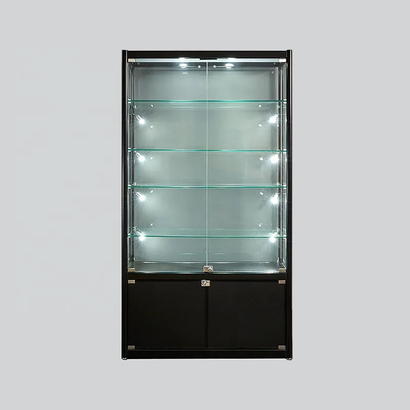 Adjustable Glass Display Shop  Showcase with LED Lights