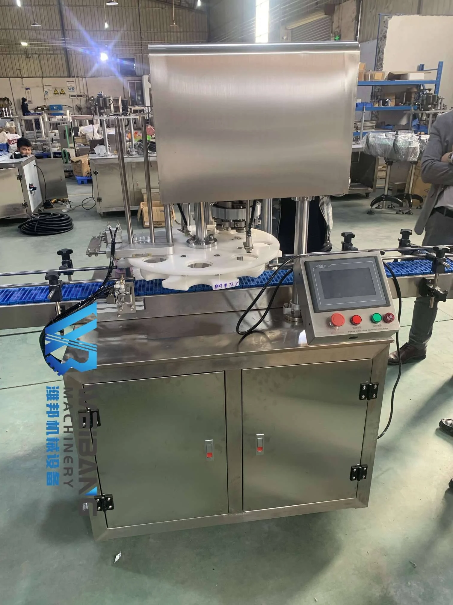 WB-Q130 Automatic Milk Powder Protein Powder Container Sealing Capping machines  Tin Can Sealer