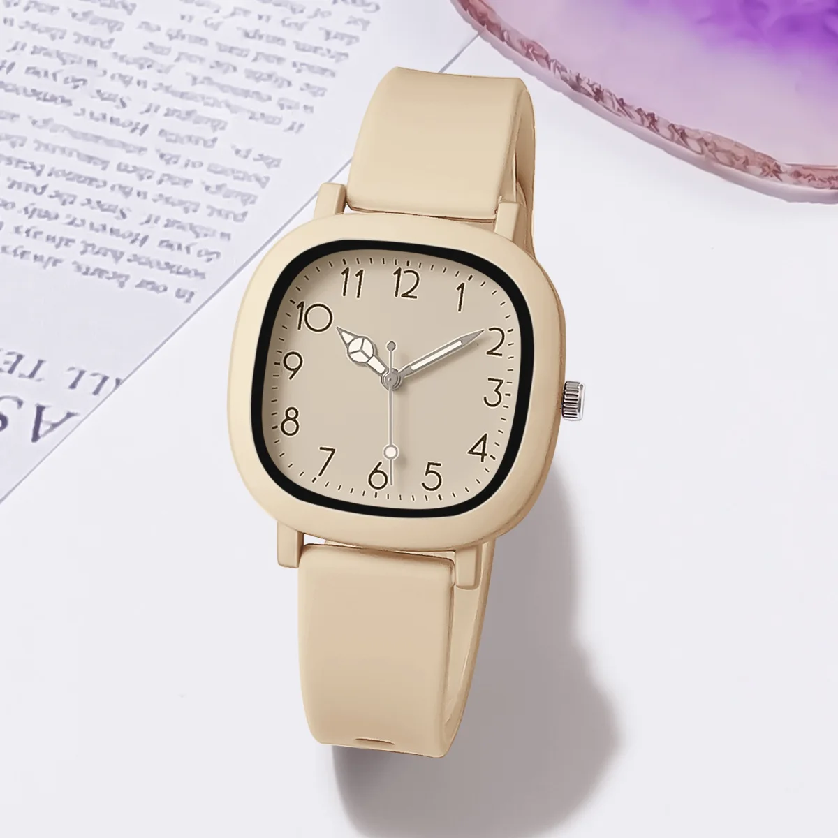 New Jelly Color Square Shell Luminous Hands Digital Scale Student Sports Silicone Strap Quartz Wrist Watch For Women Men Gifts