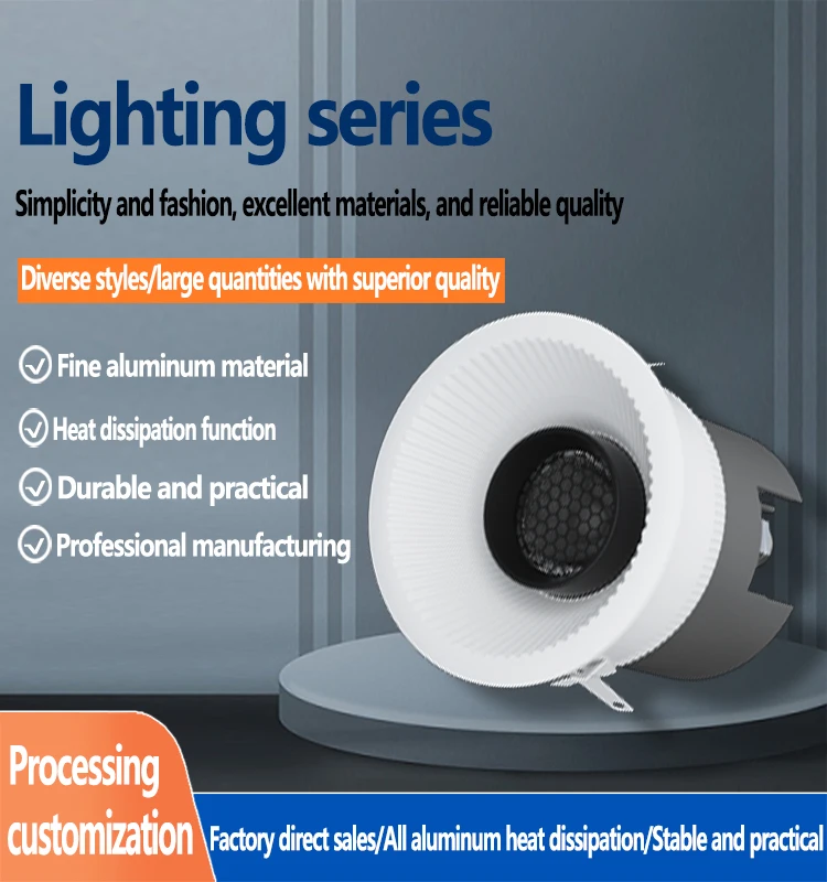 Best Service Wall Cleaning Light 12W LED Downlight Embedded Spotlight Circular Downlight Shell