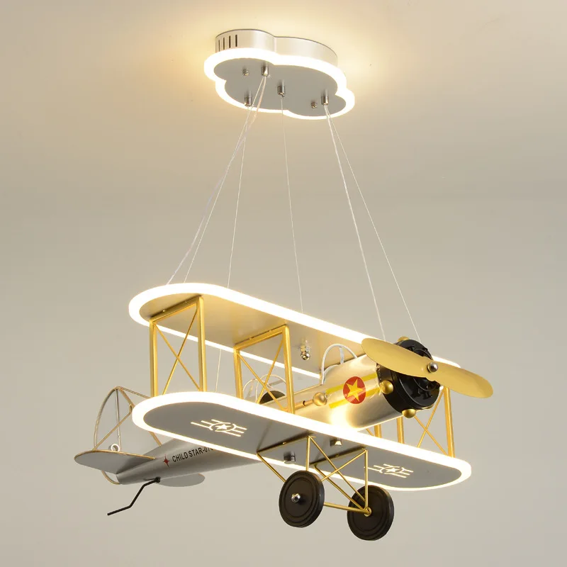 High Quality Nordic Modern Creative Airplane Bedroom Living Room Room Fan Chandelier Ceiling Lamp