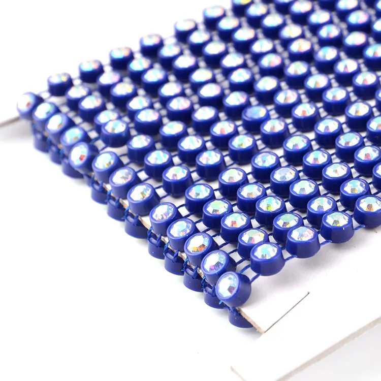 
Hot sales ss8,ss6 cheap AB crystal plastic rhinestone banding trimming 