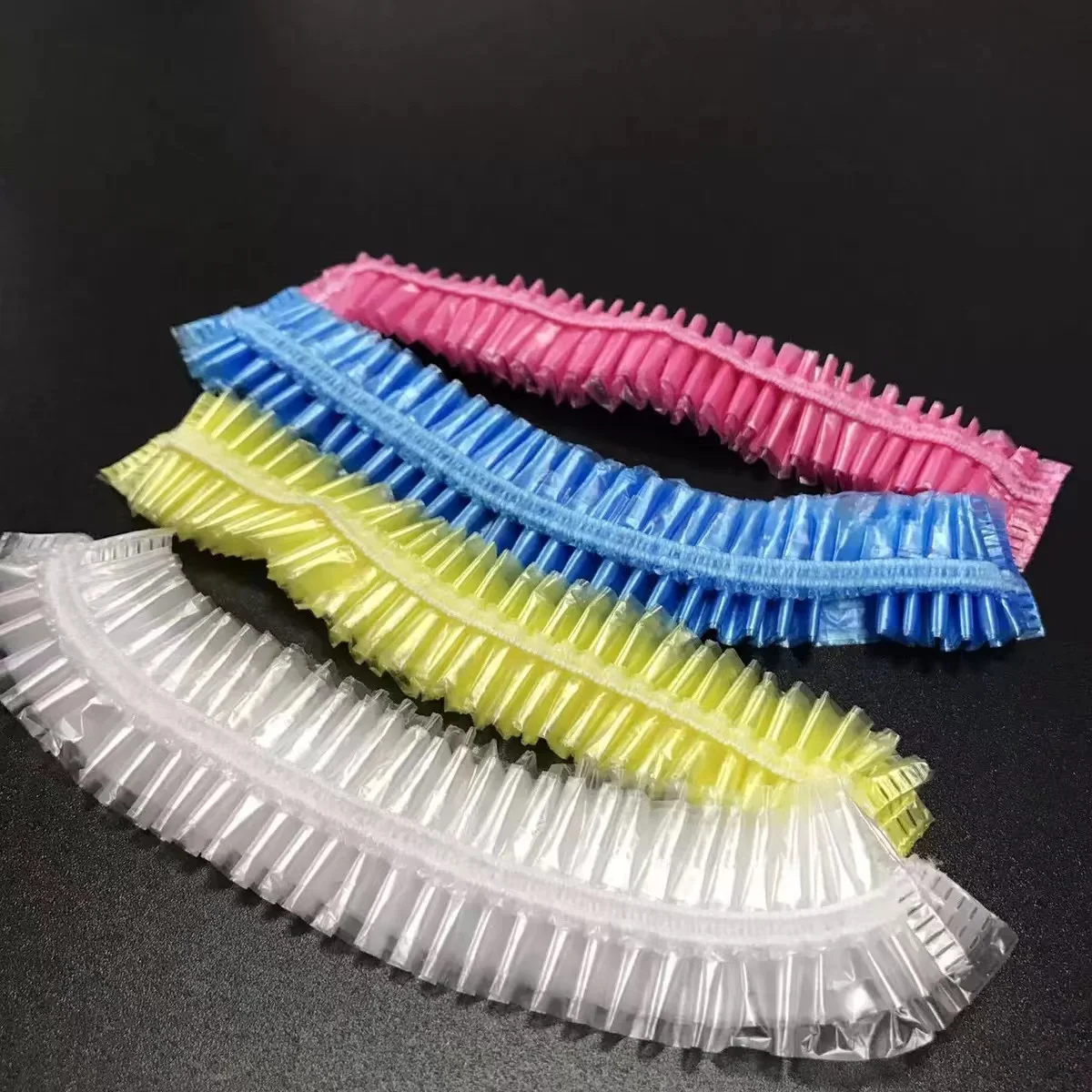 High Quality Disposable Bathing Cap  Dry Processing Cap Custom LD HD PE Plastic Transparent Hair Cover