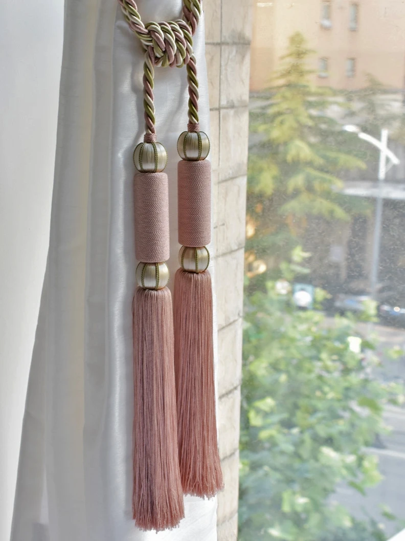 Ink painting curtain accessories tassels trimmings Chinese style tassel curtain country club cream tassel beaded curtain string
