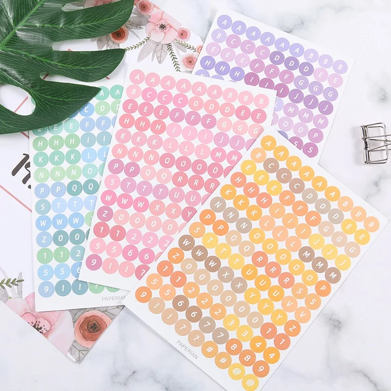 Fashion Colorful Color Stickers Cute Creative Notebook Stickers Number stickers