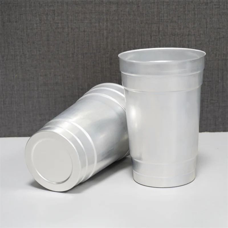 Chinese factory hot sell 16 oz aluminum beer cup for outside party disposable aluminum cold drink cup accept print color logo
