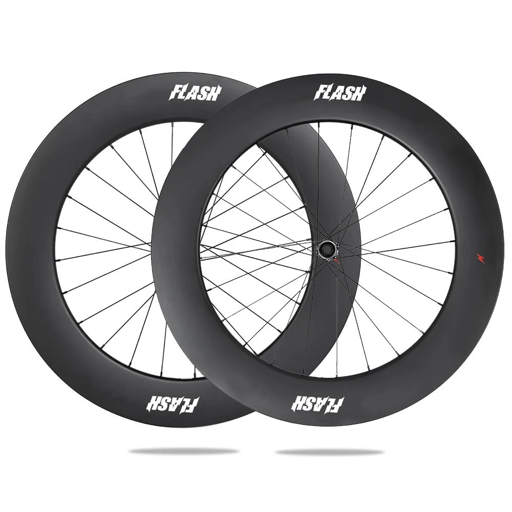 FLASH Full Carbon 88mm Tubular. Tubless Road Disc Brake Wheelset Gravel CX Wheesl with ratchet hub