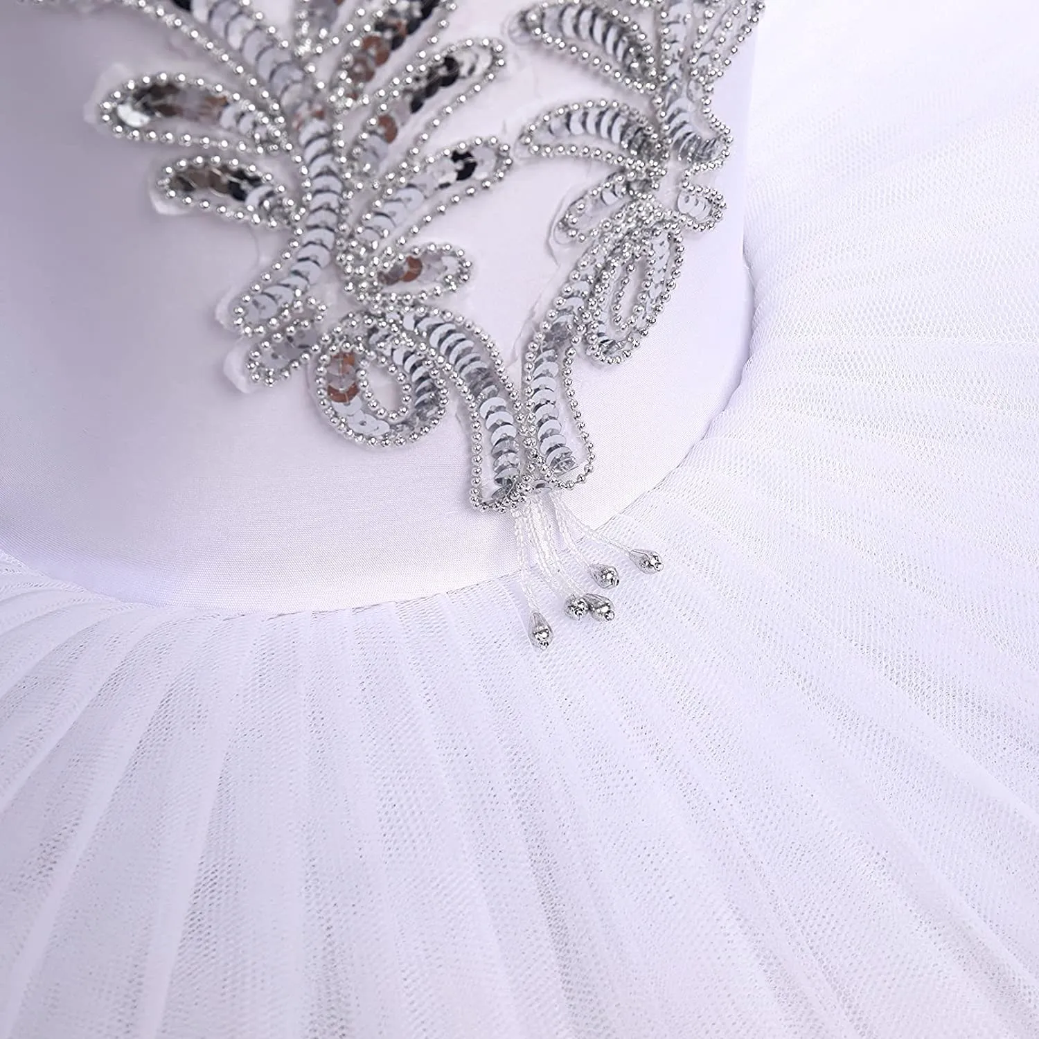 FREE SAMPLE Girls Sequins Beads Ballet Dance Tutu Dress Leotard Performance Swan Ballerina Costume