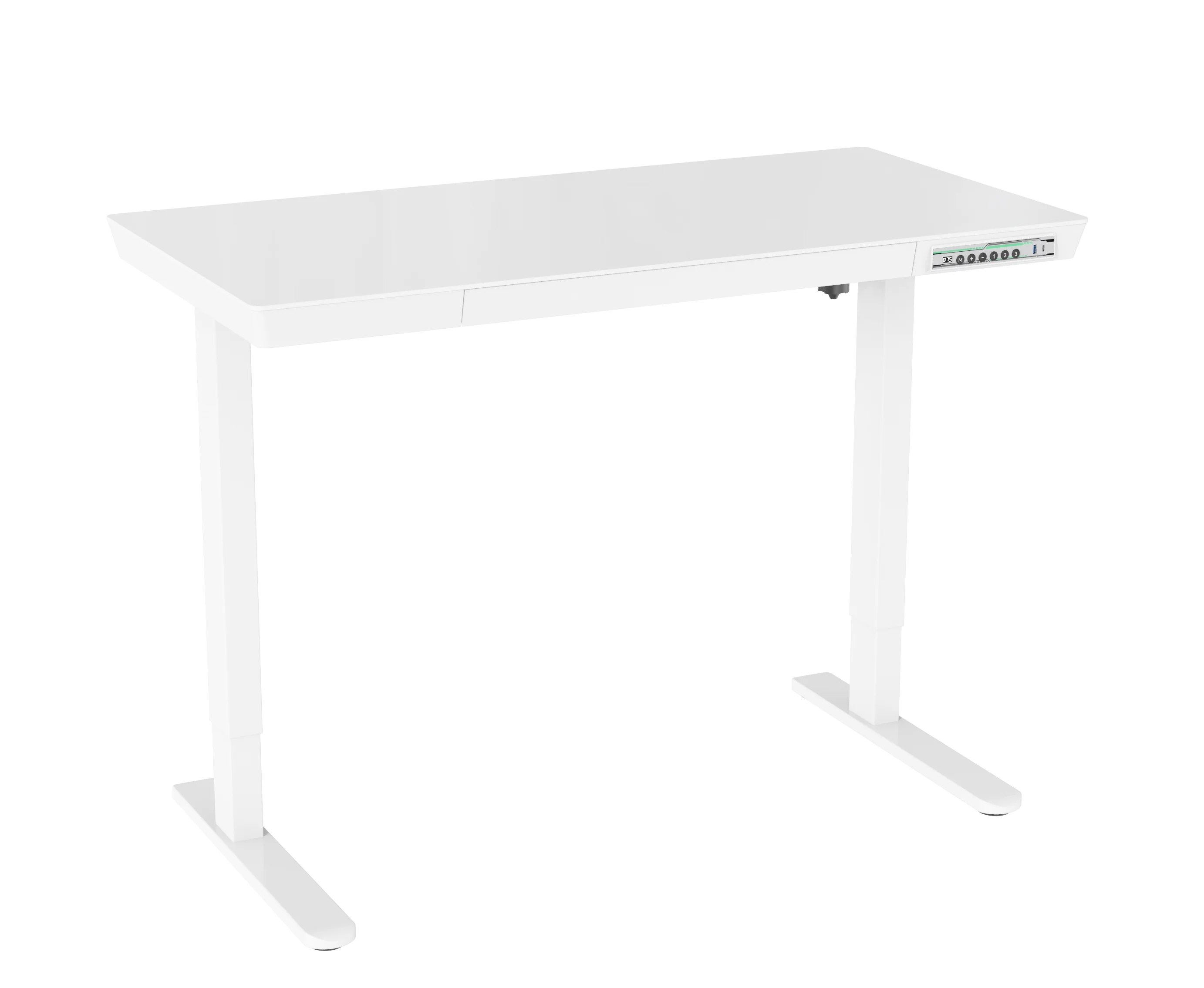 V-mounts Tempered Glass Desktop height adjustable office desk with 3-position pre-settable memory buttons JSD5-01-G4