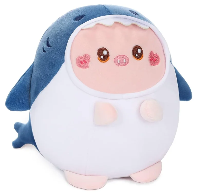 Kawaii Egg shape Shark Ultra soft spandex material soft plush toy for kids hugging sleppy pillow companion wholesale