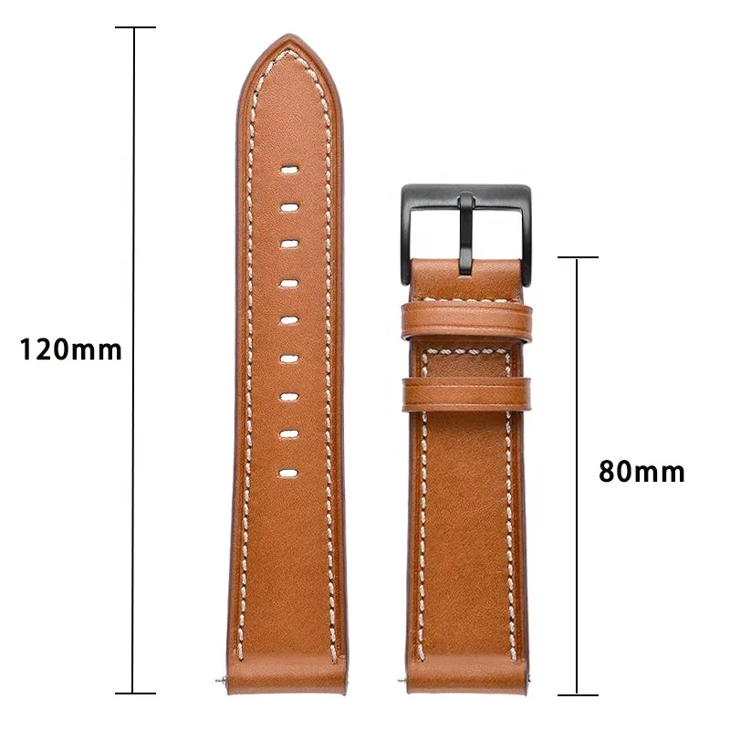 YHQ 22mm genuine leather band for samsung galaxy watch 4 3 strap for huawei gt 2 pro 45mm 46mm watch band