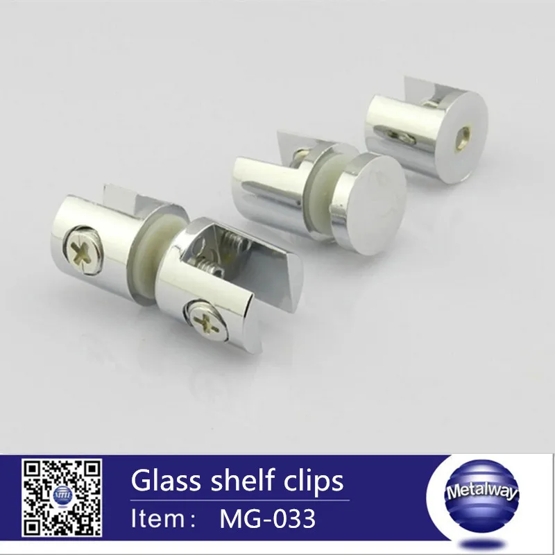 Bathroom Metal Glass Clamp Bracket Shelf Support pins glass clip