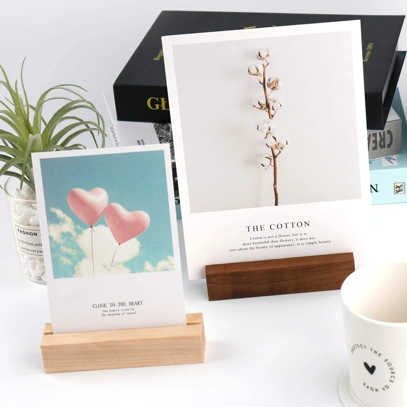 Natural Wood Menu Holders Table Number Display Stands Place Card Holders for Restaurant Cafe