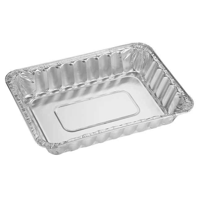 43x31.5x7cm 6L US large tinfoil roaster 6000ml turkey pan trays Bandeja Rectangular aluminium foil container REC44327F