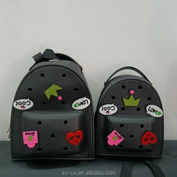 women kids fashion cute creative cartoon bogg eva back pack diy charm handmade bookbag backpack