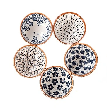 Dropshipping Creative tableware Japanese Style 4.5 Inch Ceramic Bowl Gift Set Porcelain Dishes &amp Plates  Dinnerware Sets
