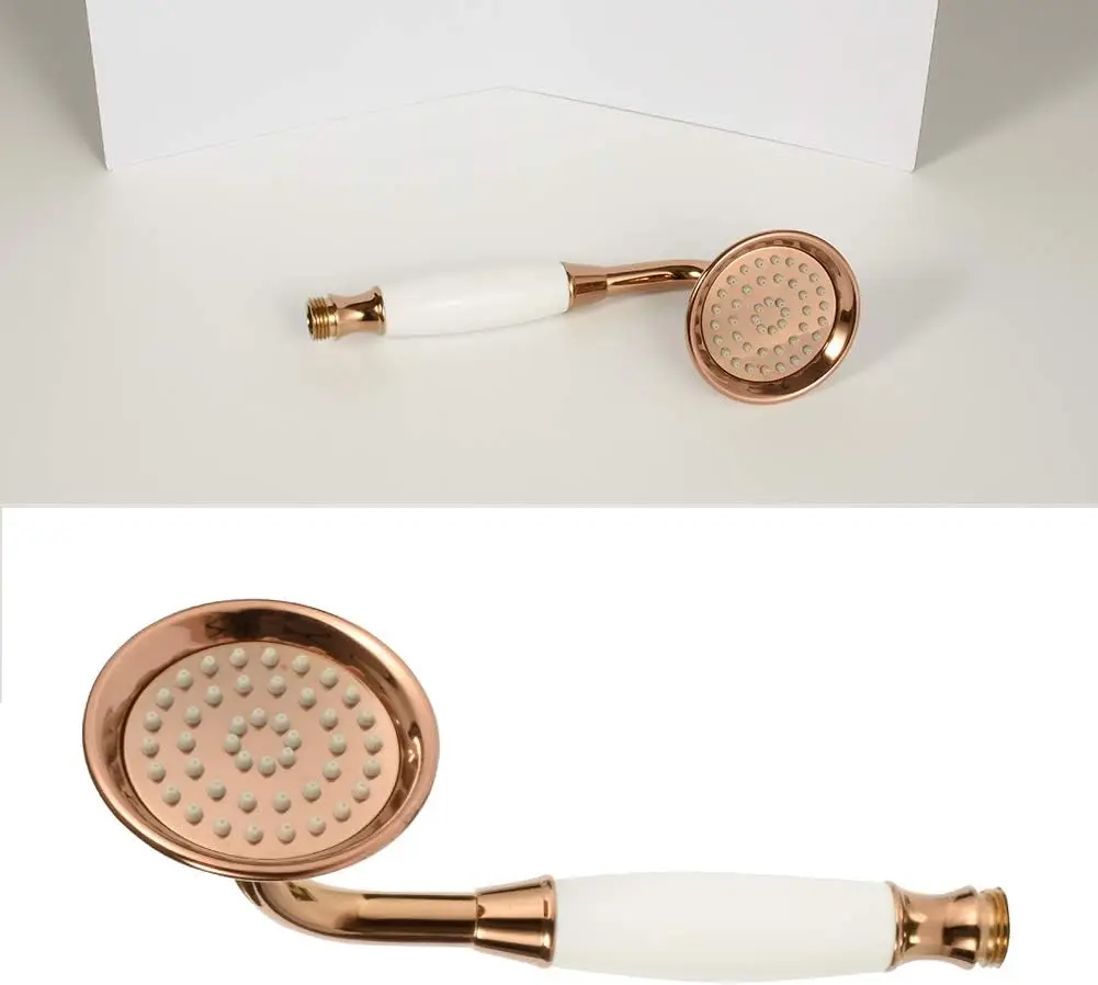 Rose gold Shower Telephone Shaped Brass Ceramic Shower Head set