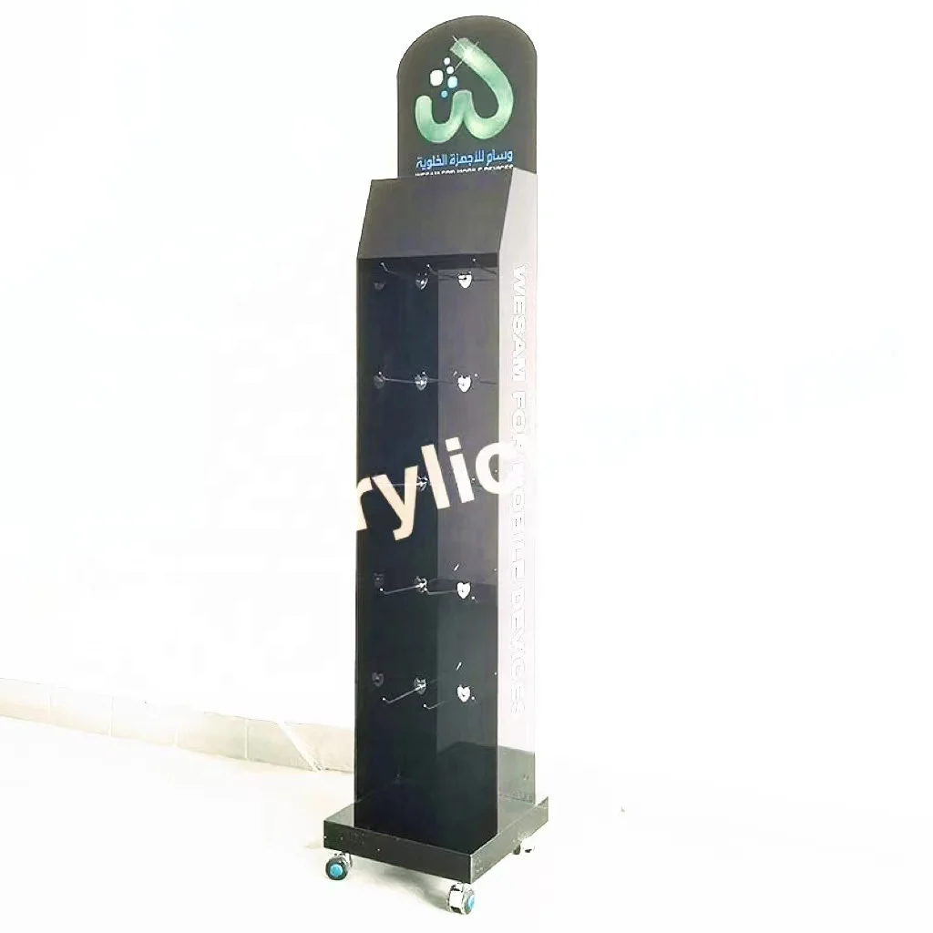 Customized cell phone accessory floor display rack/display stand for hanging phone accessories/USB cable floor display shelf