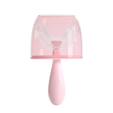 High Quality Infant and Toddler Age U-Shaped Kids Toothbrush with Cup Case