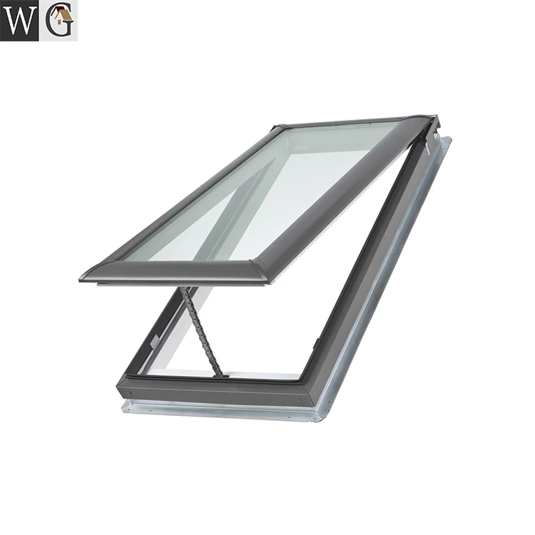 aluminum frame electric manual loweglass skylight roof window