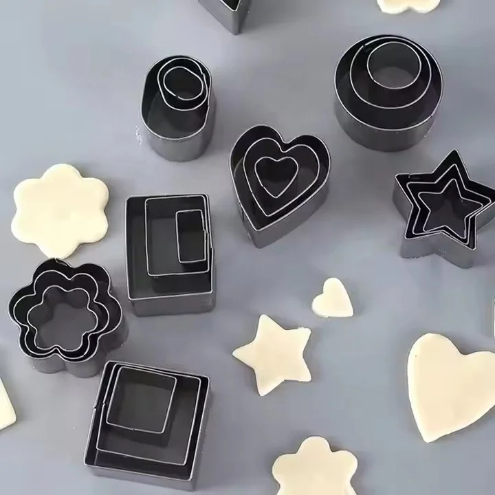 YY Mini Flower Stainless Steel Cookie Cutter Set 12 Biscuit Molds for Kids DIY Baking Cake Tools dessert tools baking supplies