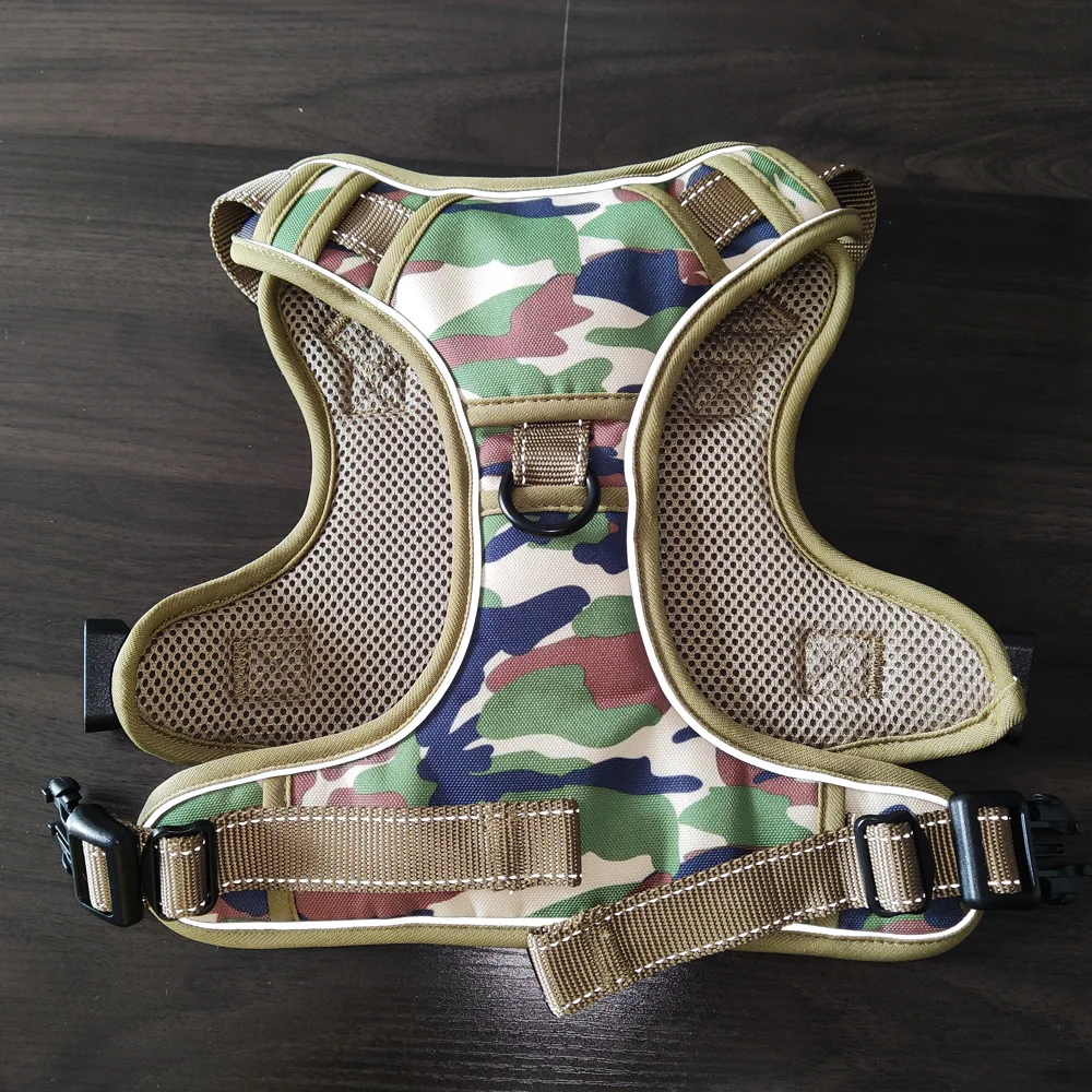 Manufacturer Customized Logo Nylon Adjustable Pet Chest Strap Reflective Tactical Dog Harness Vest