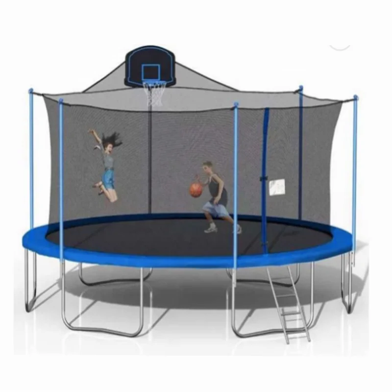 Funjump Quality Guarantee 8FT 10FT 12FT 14FT 15FT Big Round Kids Sport Play Trampoline with Basketball Hoop