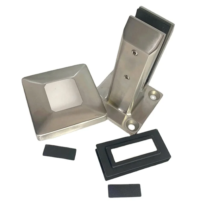 Stainless steel 2205 floor mounted satin glass spigots for stair balustrade fence 8-15mm glass