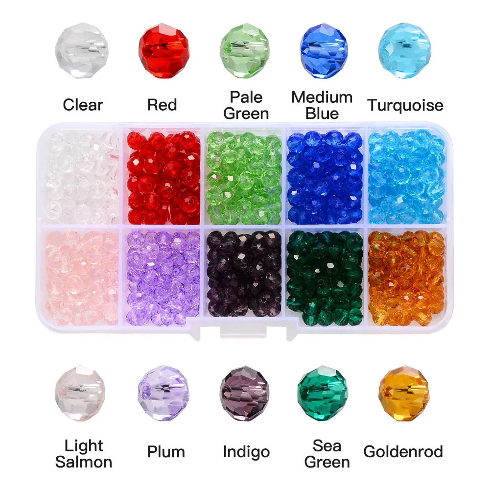 Grade A 4mm 6mm 8mm 10mm Glass Rondelle Crystal Beads Faceted Bicone Bead for Jewelry Making Decoration