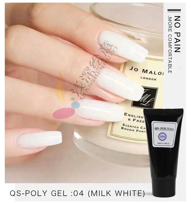Nail Painting Professional Extension Nail Art Easy Applying Poly Gel Kit UV Gel Grey 40g White