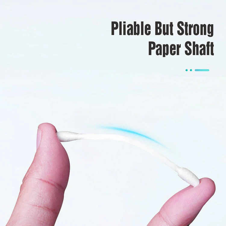 Customized Disposable Sterile Wooden Stick Cotton Swab for Daily Use spiral and pointed cotton swab