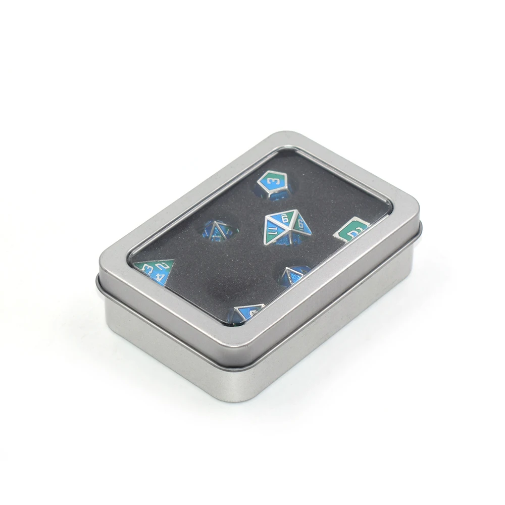 Custom Order Logo Print Rectangle Dice Gift Packaging Black Matte Metal Tin Box