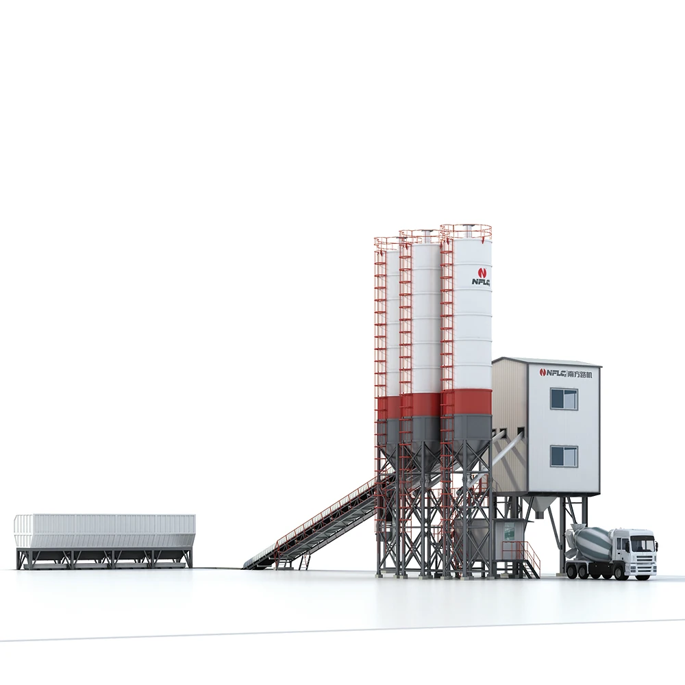 NFLG Brand Professional Central Mix Concrete Plants For Sale Compacted Inclined Belt Batching Plant Concrete Block Production