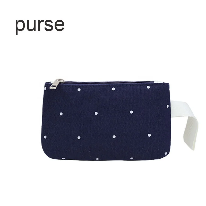 
Three-piece bags new canvas shoulder bag Korean style large capacity travel backpack dot student bag Tote Mini Purse H 