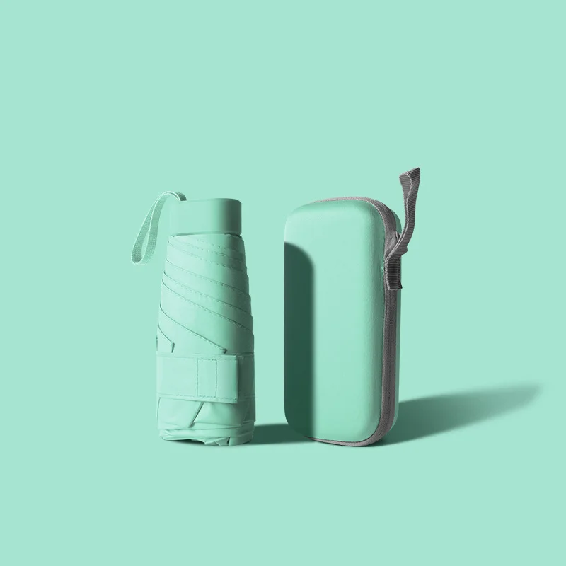 High Quality Folding Umbrellas 19 Inch,6 Ribs Mini Pocket Folding Umbrellas Travel Pongee Contemporary 6 Ribs Gifts Stores 210T