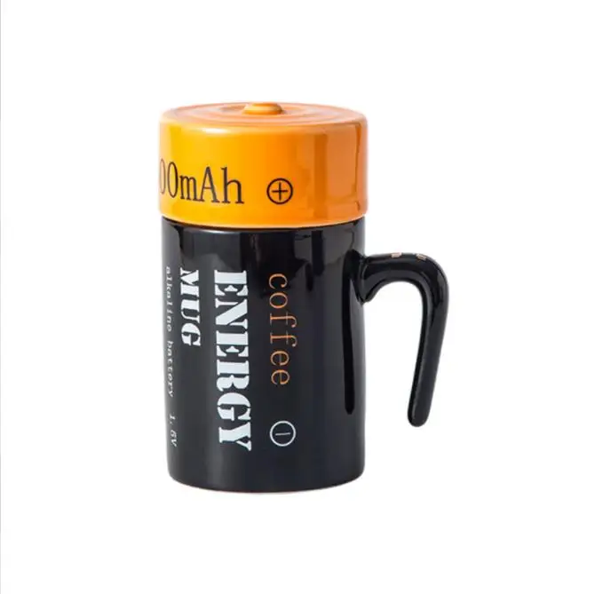 Sublimation  Creative battery modeling cup novel ceramic 3D cup new strange net red water mug coffee cup