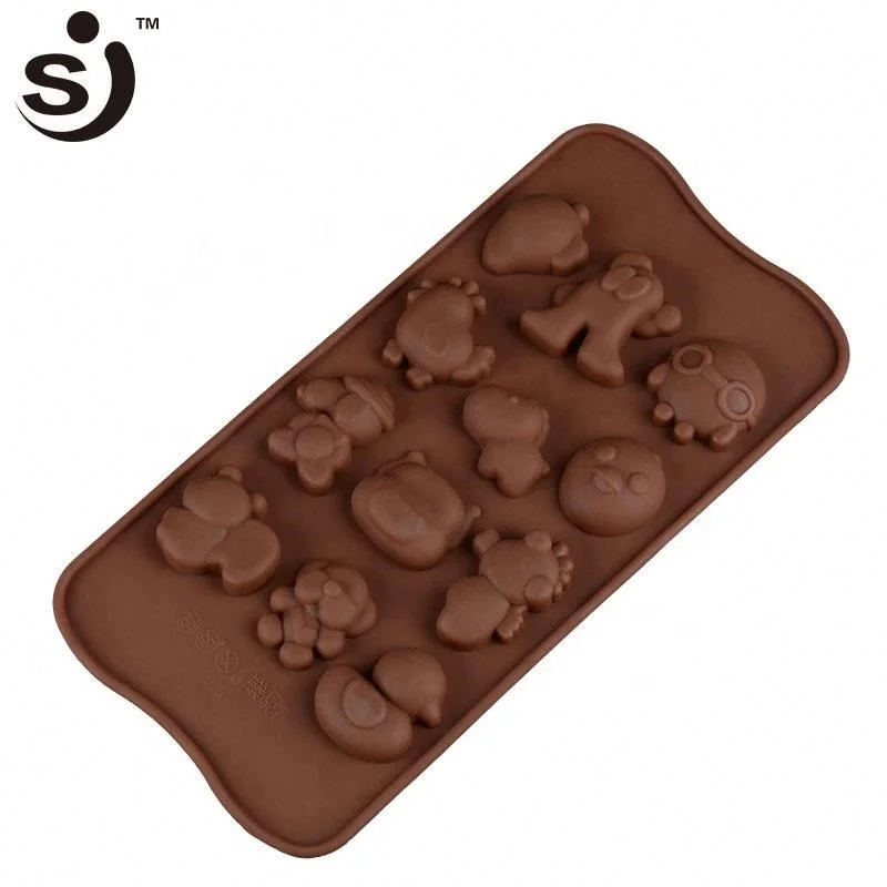 various animal cute duck squirrel shapes silicone chocolate moulds