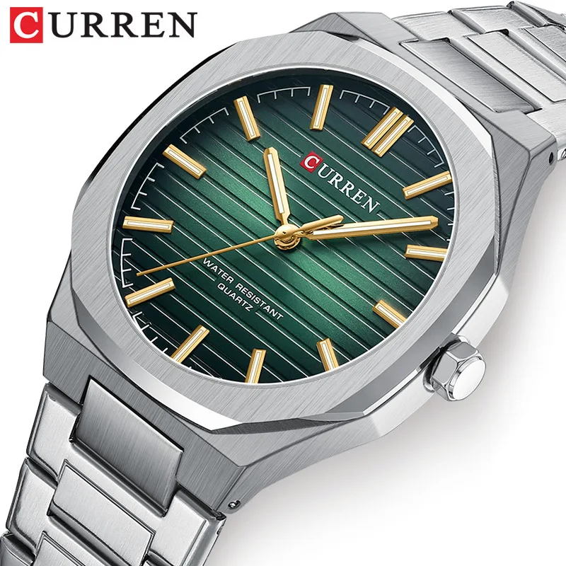 New CURREN 8458 Quality Sports Casual  Quartz Wristwatch For Boys Men Watch Stainless Steel Charm Great Luxury Watches For Man