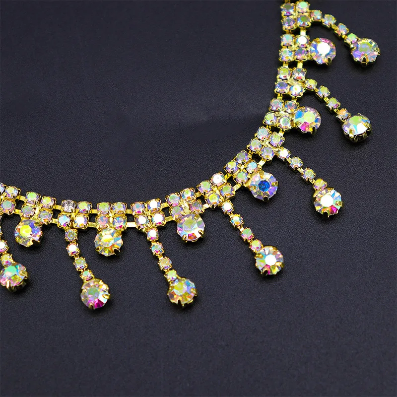 Wholesale Rhinestone Cup Chain High Quality Buy Short Tassel Pendant Rhinestones