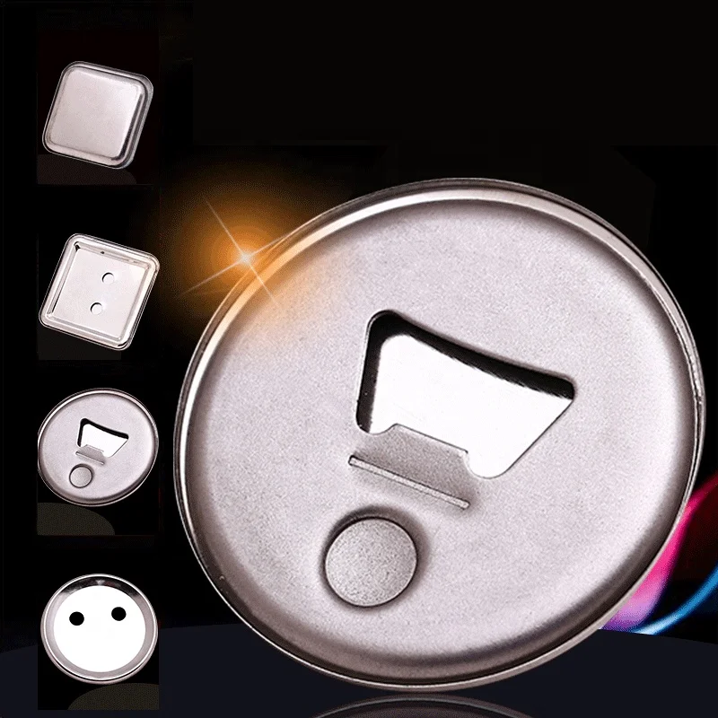 Cheap Custom Blank Logo Printing Metal Button Badge with Fridge Magnet Bottle Opener