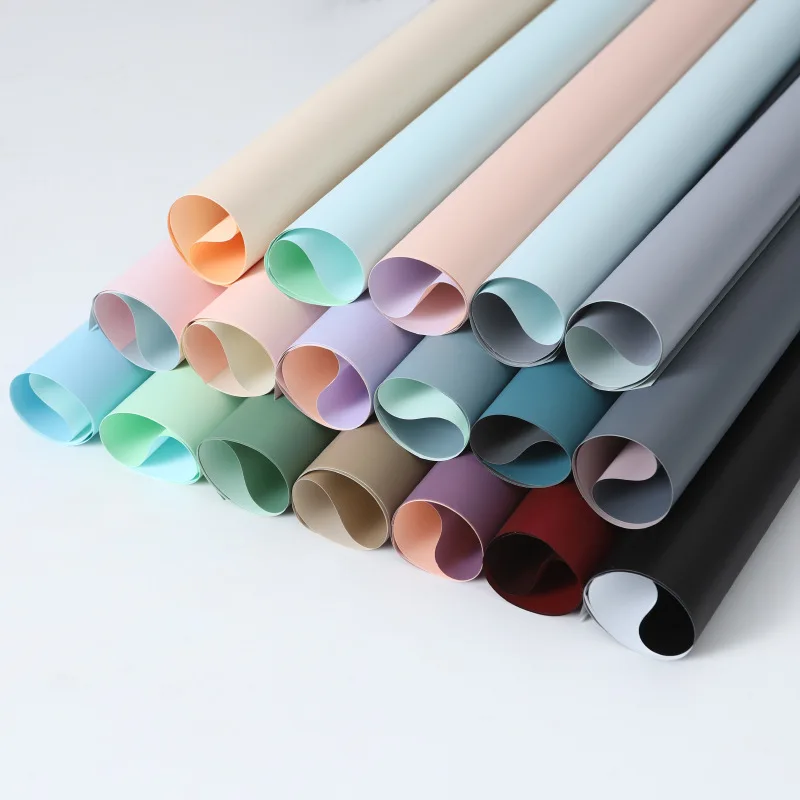 Hot Selling 20sheets Waterproof Double Sided Color Gift Korean Bouquet Wrapping florist paper flower wrapping