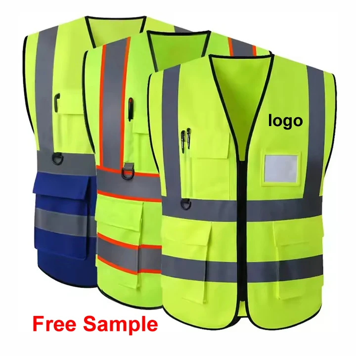 S-5XL Reflective Safety Clothing, Reflective Vest, Construction Jacket High Visibility Strip Hi Vis Work Security Safety Vest
