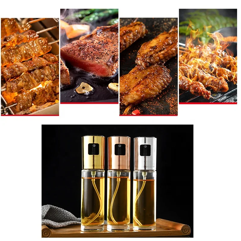 OEM&ODM Factory Price 100ML Kitchen Baking Gadgets Versatile Glass Olive Oil Spray Bottle Oil Sprayer Mister for Cooking