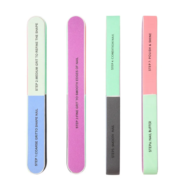 Изготовленный на заказ печатание цвета 7-лицевая сторона ногтей пилочка для ногтей Полировка полосы пилочка для ногтей