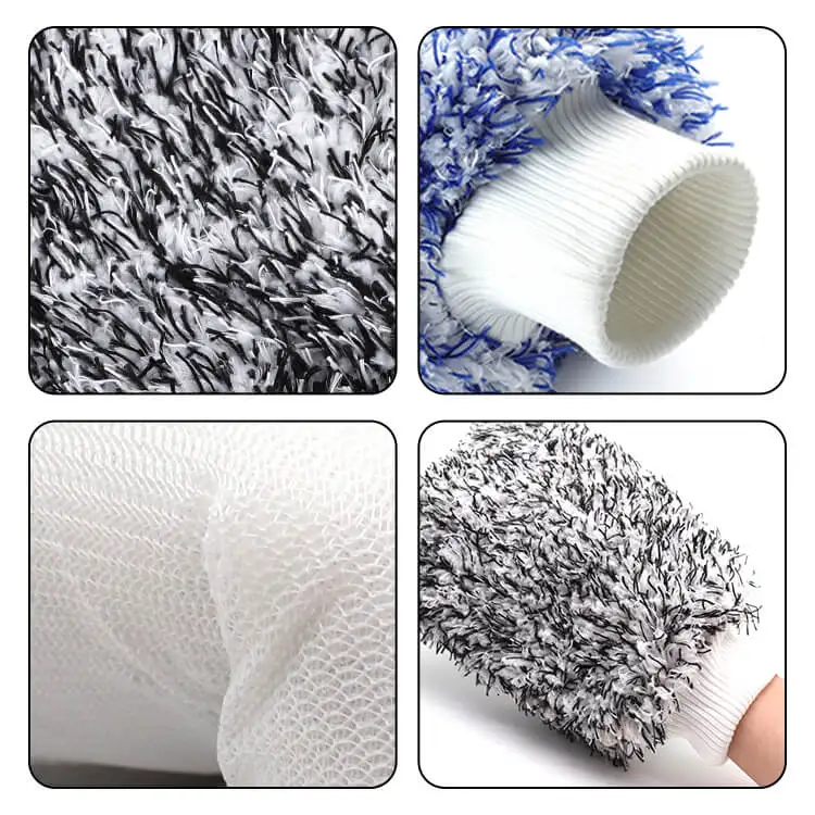 Quick Drying Microfiber Towel 90gram Car Wash Cleaning Mitts Long Haired Microfiber Water Resistant Coral Mitts for Car Cleaning