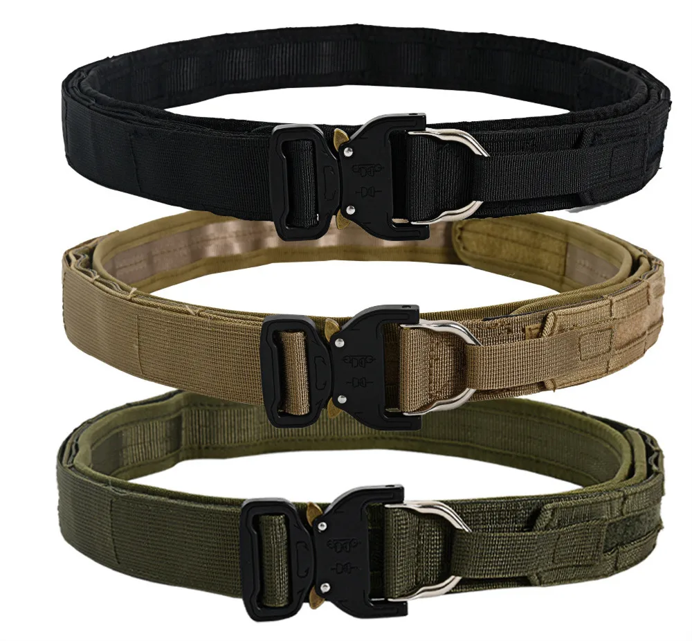 Double Layers Extra Thick Outdoor Belt Multi-functional Men Belts